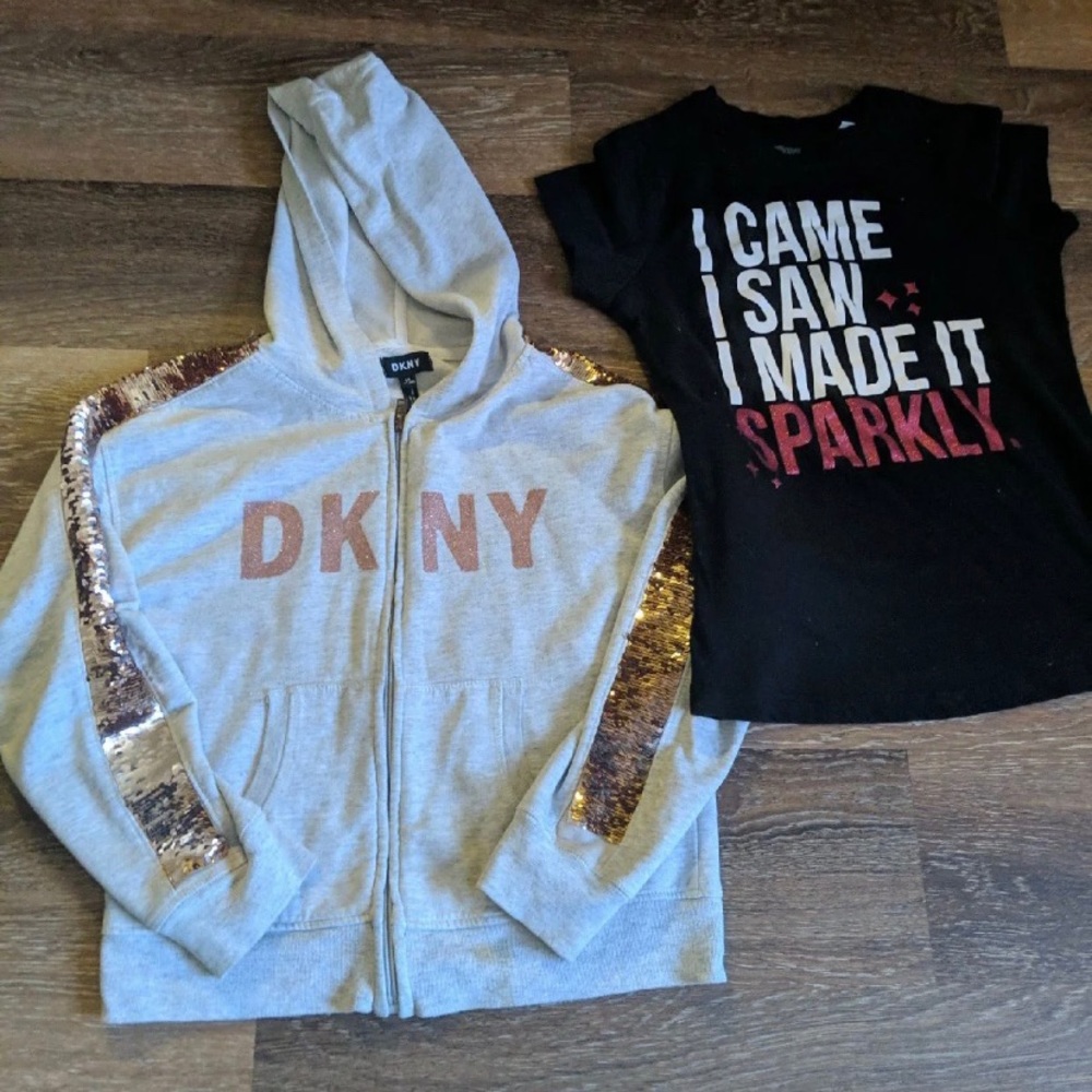 Teen Size medium DKNY Hoodie & T-Shirt Bundle